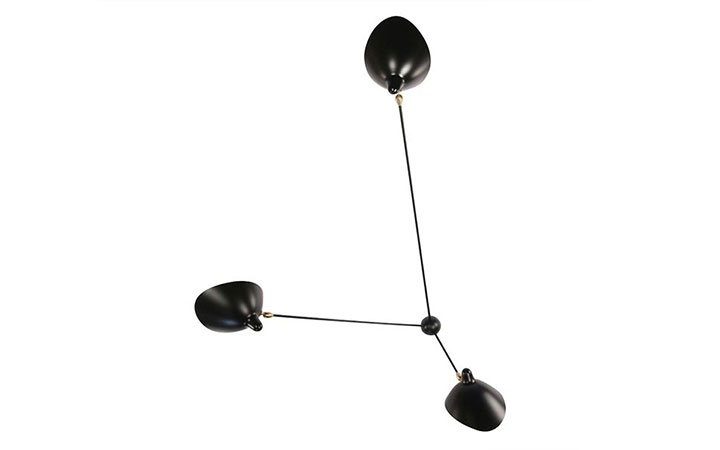3 Arms Spider Wall Lamp by Serge Mouille Wall Lamps